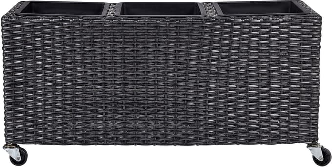 BELLIS - Plantenbak - Zwart - PE rotan