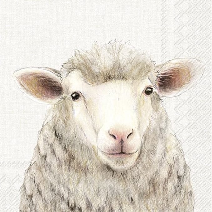 IHR - Lunch servetten - Farm sheep cream