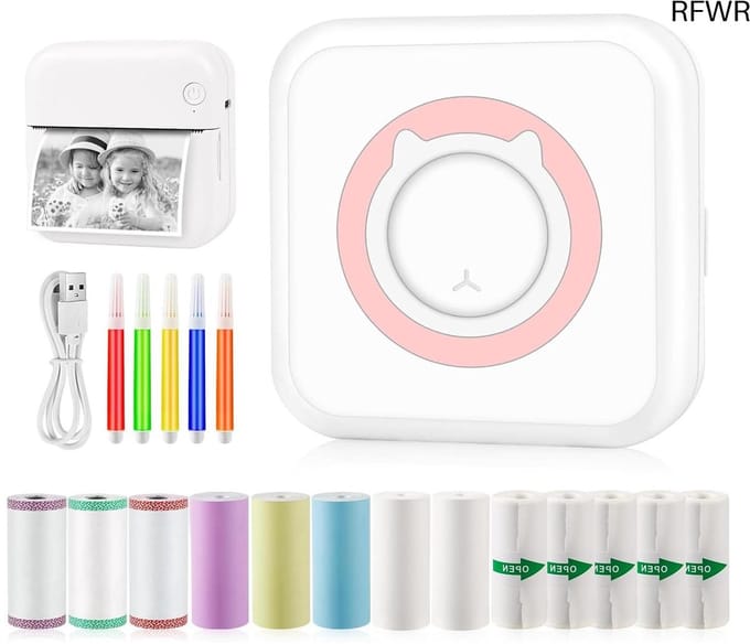 RFWR® Draadloze Mini Fotoprinter voor Smartphone - Compacte en Draagbare Thermische Printer