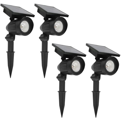 KS Verlichting Set 4 Stuks LED Solar Tuinspot Zwart