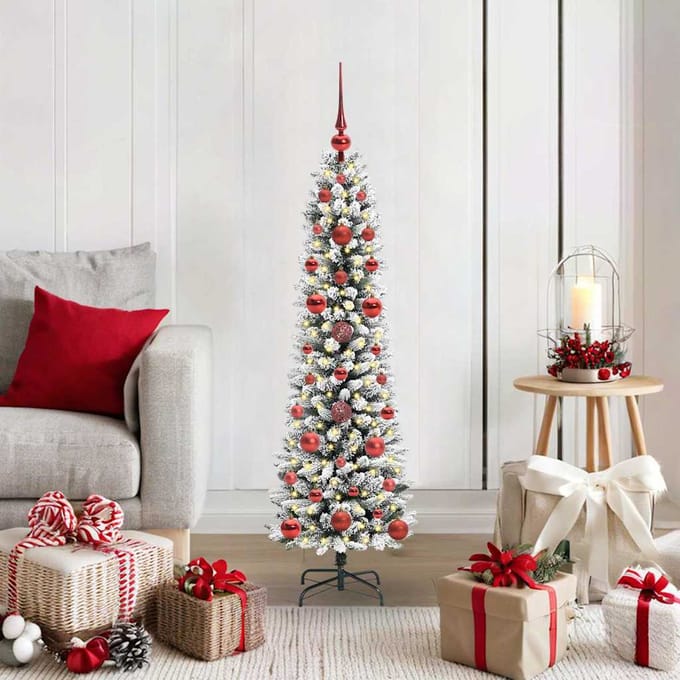 vidaXL - Kunstkerstboom - Wit - 120 - cm - PVC - en - Metaal - en - Plastic