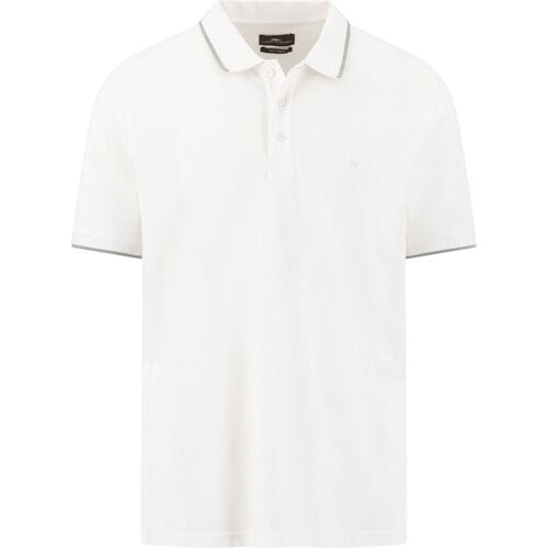 Fynch-Hatton Polo 2-Ply Solid Piqué Tipping Details Wit / male