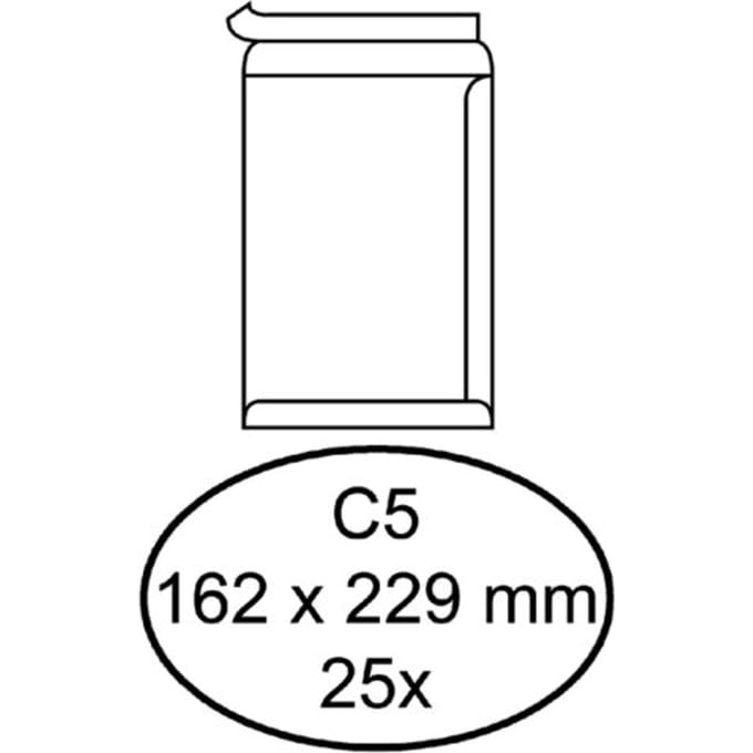 Envelop Quantore akte C5 162x229mm zelfklevend wit 25 stuks