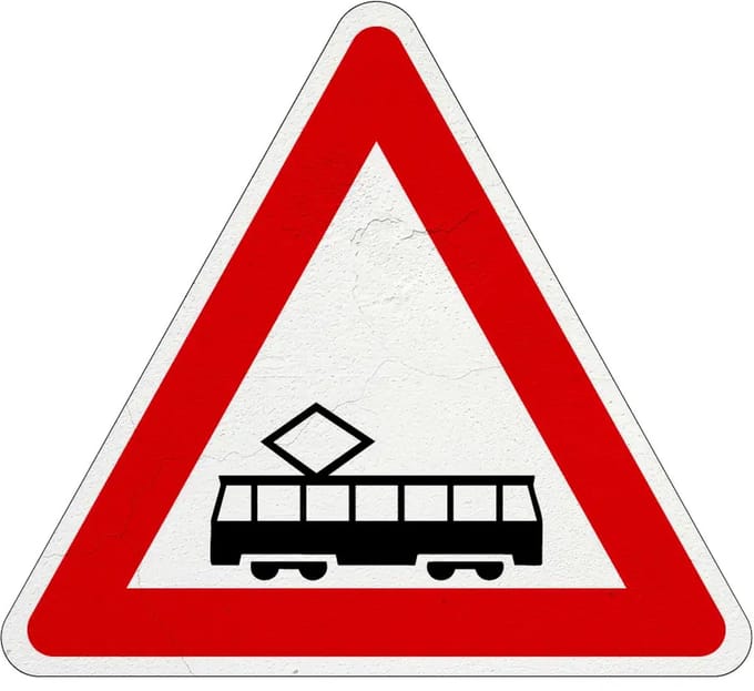 Tramkruising bord - J14 | Sign Again materiaal | 40 cm
