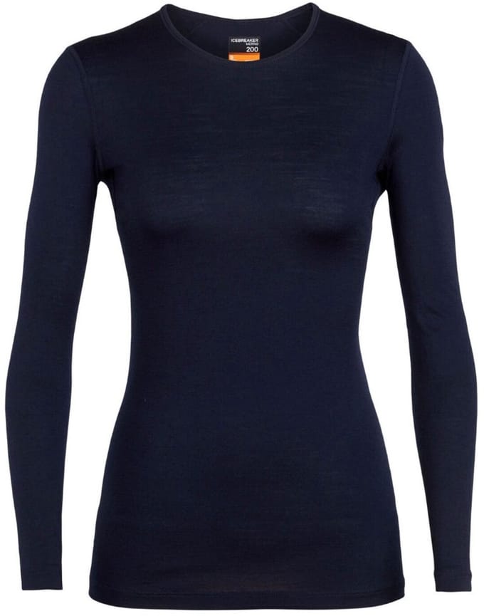 Icebreaker 200 Oasis Crewe Dames Thermoshirt Midnight Navy-423 M