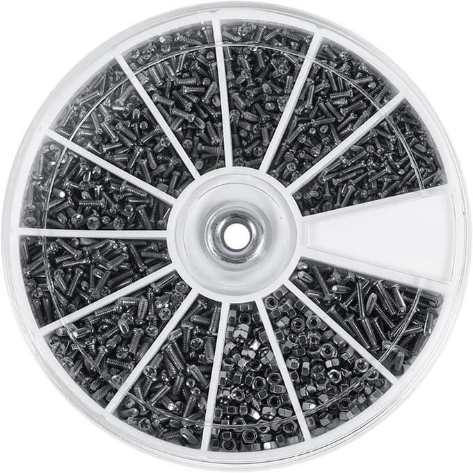 Assortiment Mini Schroeven en Moeren 600 delig voor Horloges en Elektronica
