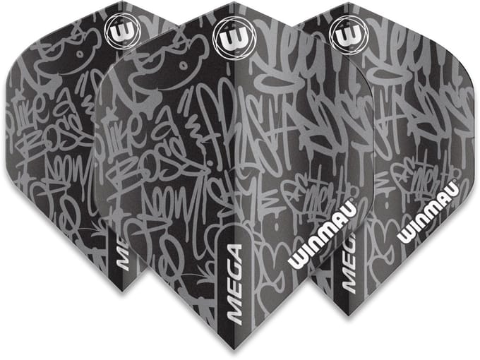 Winmau Mega Standard Graphic Black - Dart Flights