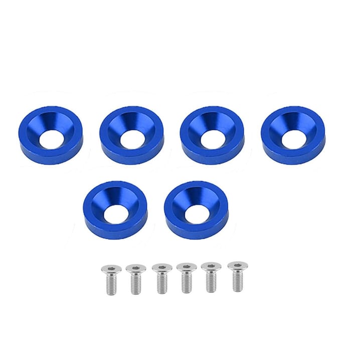 6 stuks Auto Motorfiets Kentekenplaathouder Spatbord Bumper Motorafdekking Ringbout Kit (Blauw)