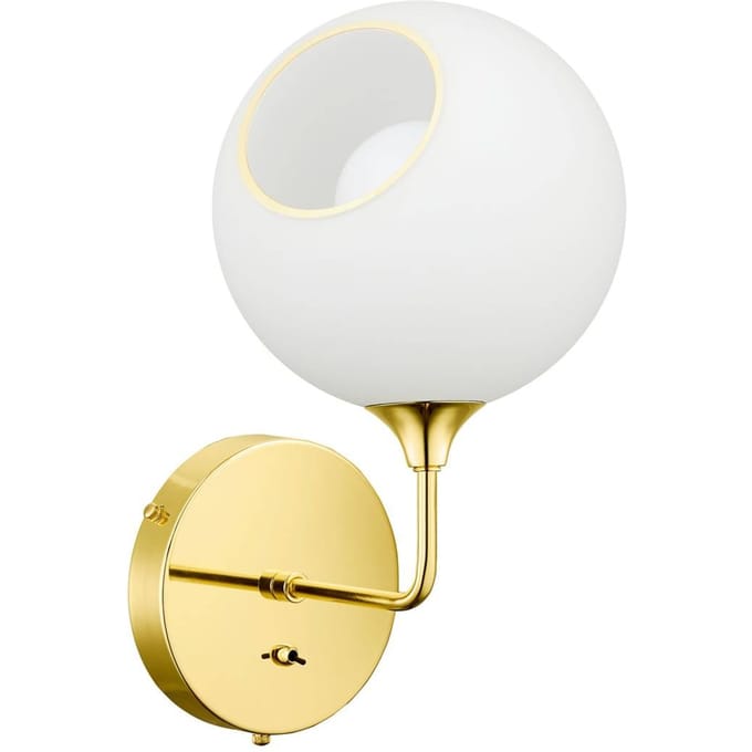 DESIGN BY US wandlamp Ballroom Short, wit/goud, schakelaar