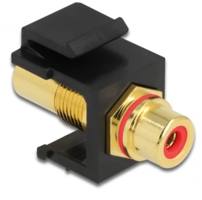 Tulp Keystone module - Tulp (v) | audio rechts (rood) | verguld | zwart