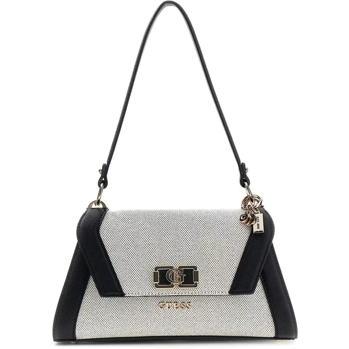 GUESS schoudertas Karnilla Flap Shoulder Bag Natural / Black beige