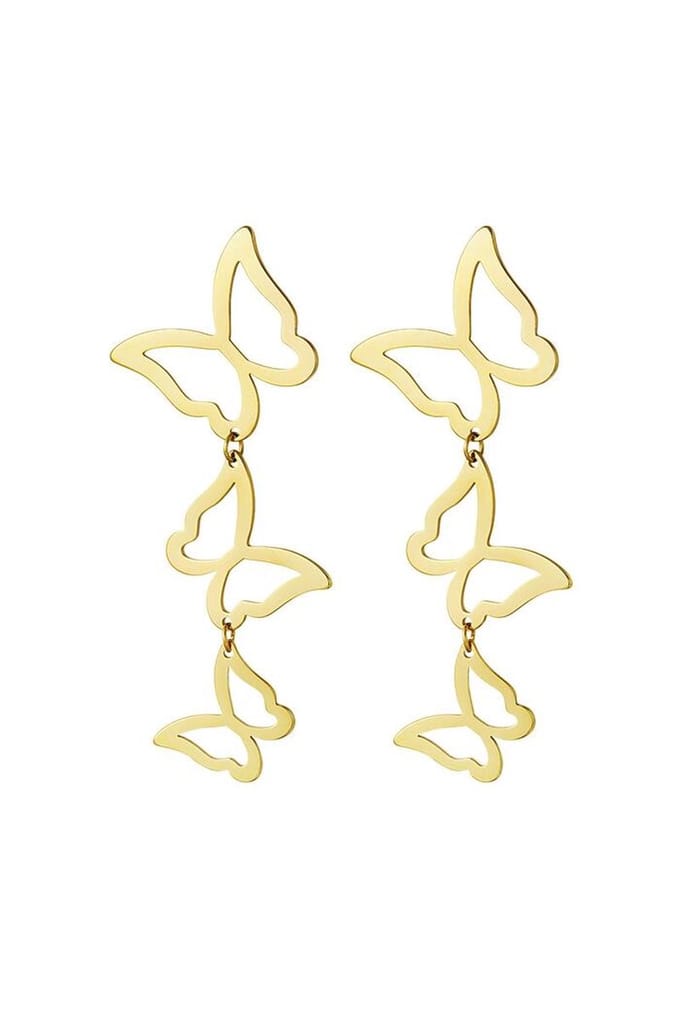 Bijoutheek Oorknoppen Statement Butterflies Goud