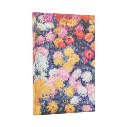Paperblanks 2026 weekly planner monet’s chrysanthemums, 12 maanden, verticaal, maxi