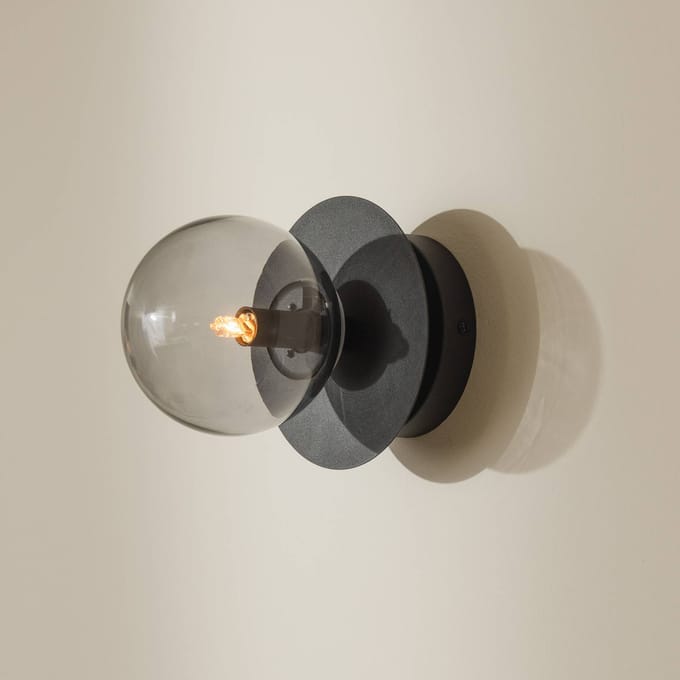 Globen Lighting wandlamp ART DECO, zwart/grijs Ø 16 cm IP44