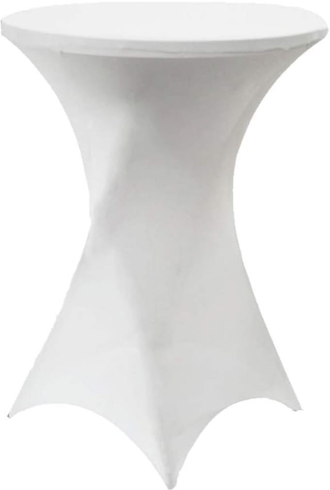 Elastische hoezen voor statafel 80-85 cm - 4 stuks witte spandex tafelkleed