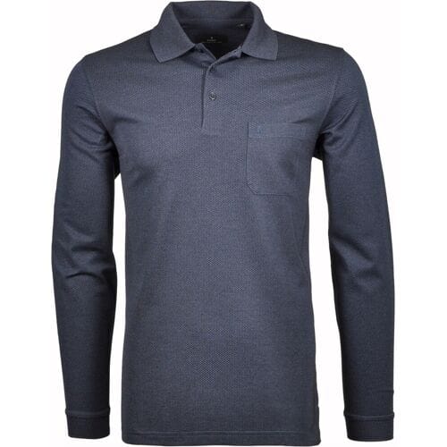 Ragman Polo Softknit Easy Care Mini Jacquard Design Marine / male