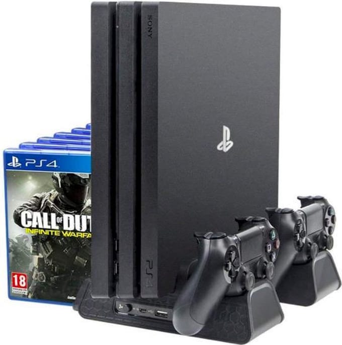 Luxe Multifunctionele Standaard voor Playstation 4 Slim en Pro – Verticale Standaard en Koelventilator