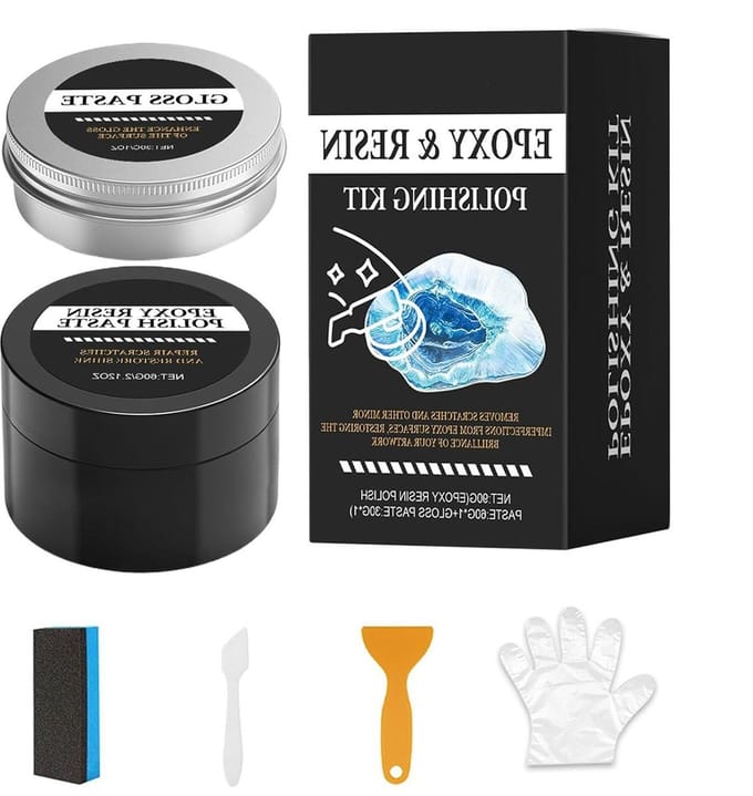 Epoxyhars Polijstset - Glanspasta Krasverwijderaar - Kunstprojecten Afwerken - Romige Textuur - 130 gram - Wit