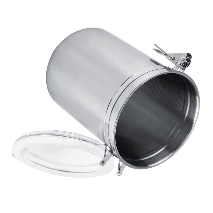 Koffiecontainer van roestvrij staal, vacuüm verzegelde bewaarpot voor suikertheebonen(1800ml) white