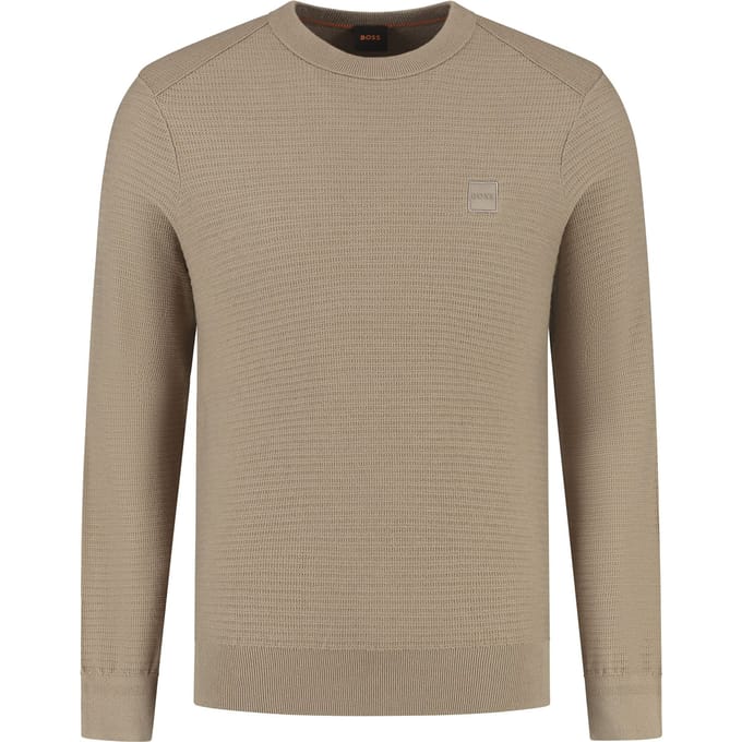 BOSS Trui Anion Taupe - Maat L - Heren - Pullovers