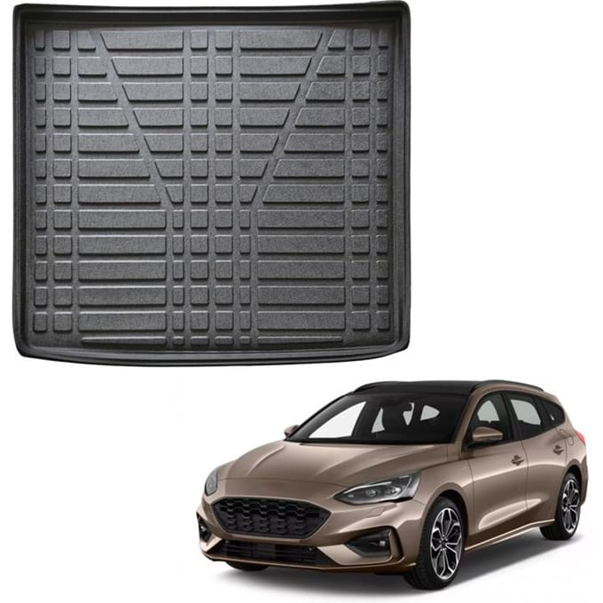 Bac de coffre sur mesure - SCOUTT - Ford Focus (Break) depuis 2018 - Noir - Antidérapant - Bord haut