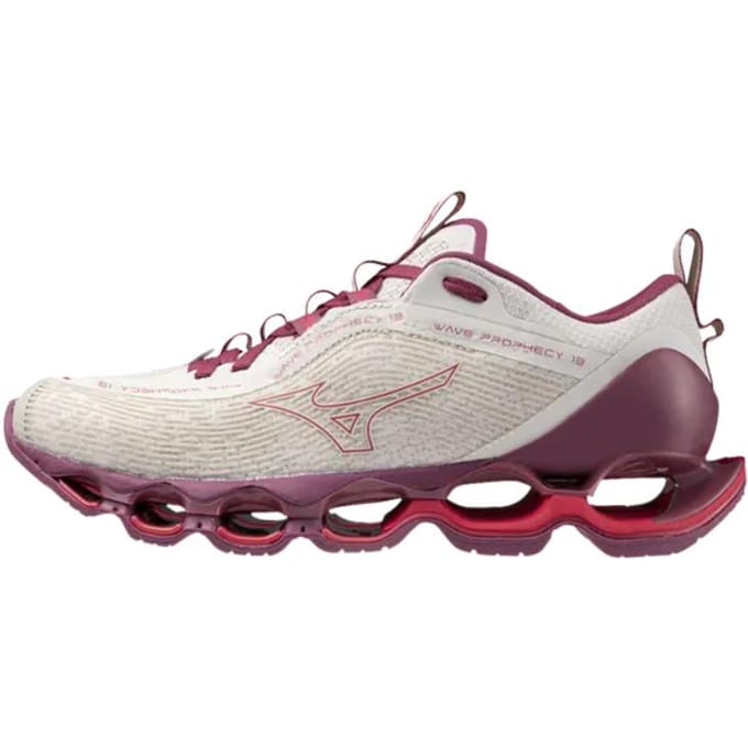 Mizuno Wave Prophecy 13 Wit Zand Azalea Dames Sneakers J1GD240072 38.5 gray