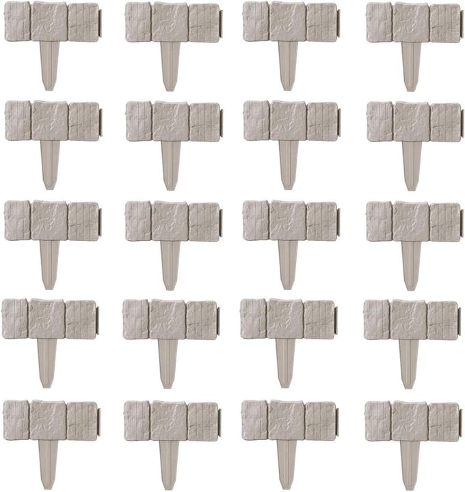 Tuinranden 20 stuks - Gazonhek bloembed - Tuin decoreren - Flexibel uitbreidbaar - 26 cm breed - Grijs