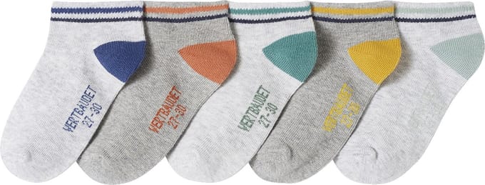 Vertbaudet Set van 5 paar enkelsokken voor jongens BASICS