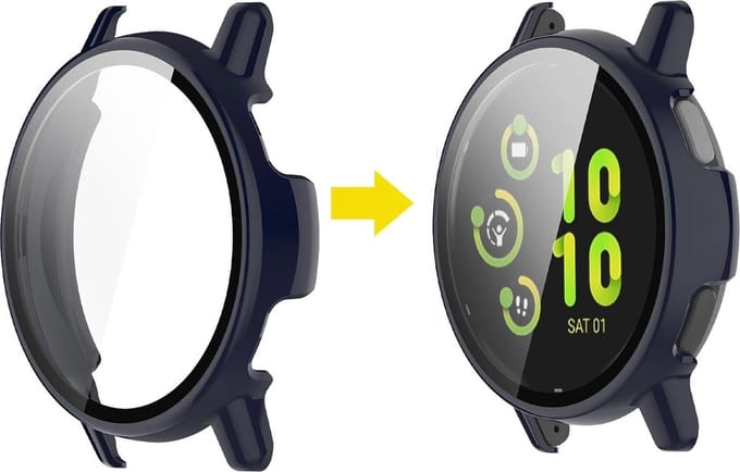 Watch case screenprotector - hoesje - geschikt voor Garmin Vivoactive 5 - donkerblauw