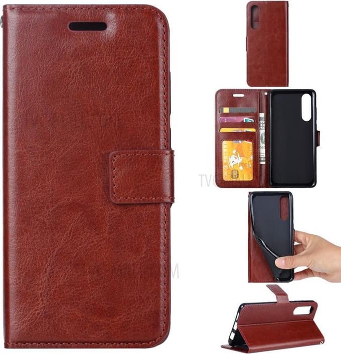Bookcase Geschikt voor: Samsung Galaxy A30S - Bruin - portemonnee hoesje