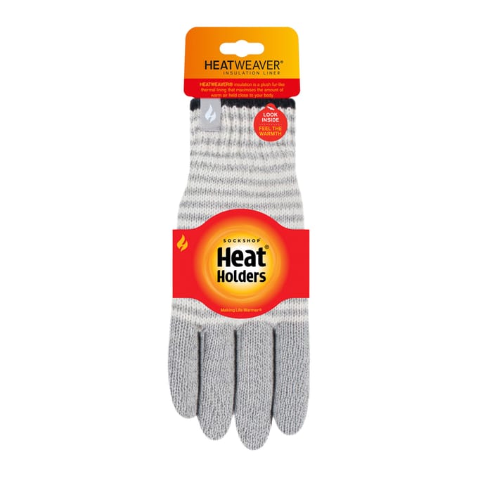 Dames Gestreepte Fleece Gevoerde Brei Warme Thermische Winterhandschoenen