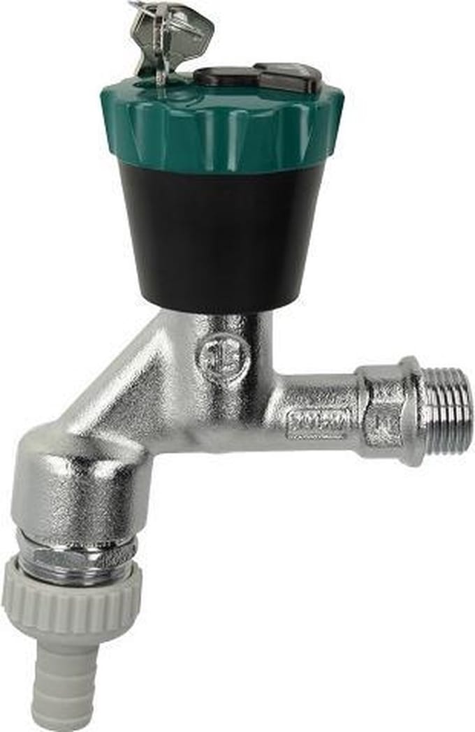 Dubbeldienstkraan 1/2" Met Slot, Beluchting & Terugslagbeveiliging