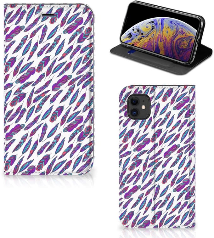 Apple iPhone 11 Hoesje met Magneet Feathers Color