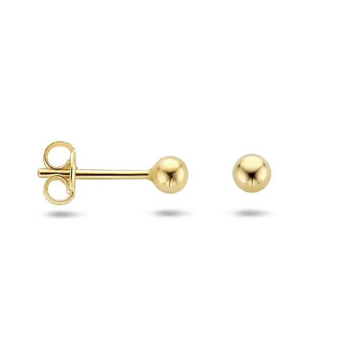 Marie Celeste oorknoppen bol - 3 mm - Goud