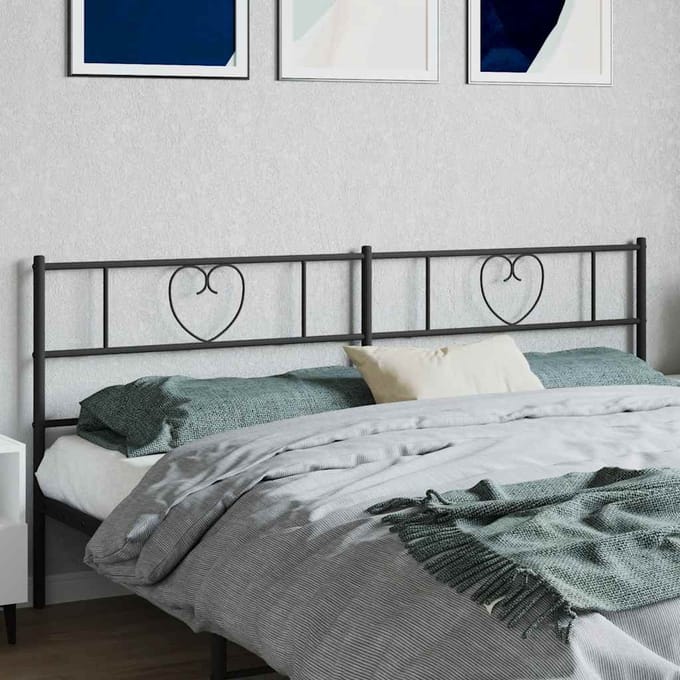 vidaXL - Vervangend - hoofdbord - 180 - cm - metaal - zwart