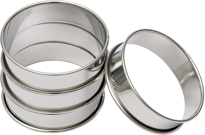 BrandNewCake Flan/Cake Ringen RVS Ø8cm Set/4