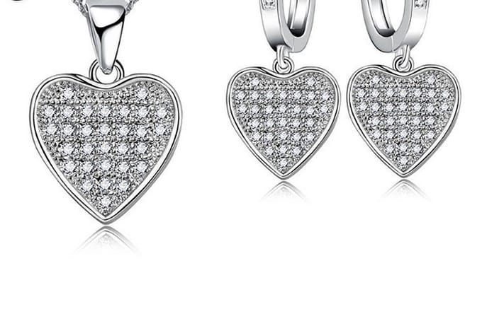 N3 Collecties Mode 925 Sterling Zilver Liefde Hart Vrouwen sieraden set