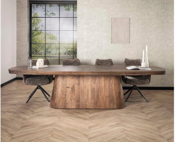 Eettafel Arcadia deens ovaal Acacia 300x120x77 cm - drift brown