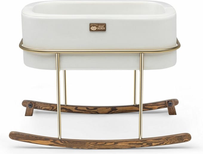 Asir Wieg - Wit Goud - 90 x 70 x 58 cm - Inclusief matras