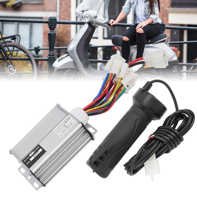 36V 1000W Controller met Gewone Lange Draad Gashendel Kit Elektrische Fiets Accessoire black