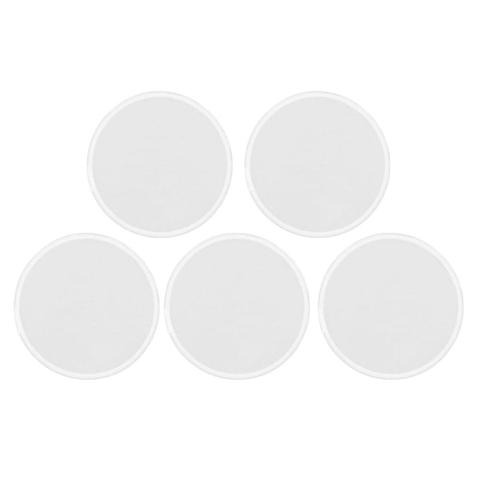 5pcs Éventail Disque Volant Blanc Polyester avec Sac de Rangement DIY Blanc Pliant Éventail à Main pour Fête de Mariage white