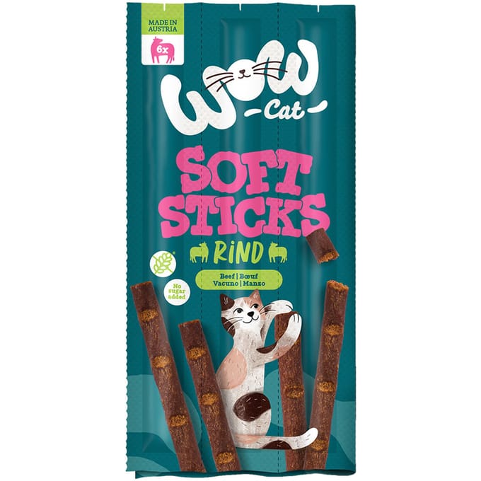 6x5g WOW Cat Zachte Sticks Rund Kattensnacks