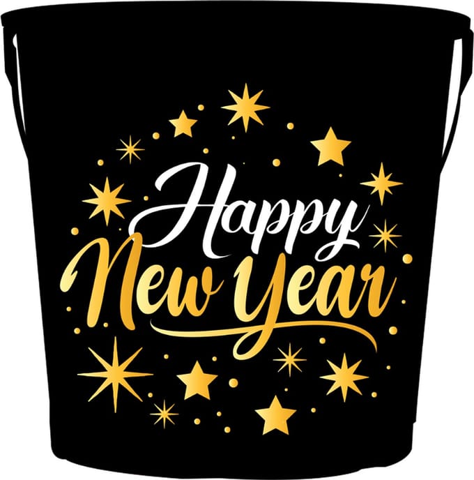 Fiestas Guirca - Emmer Happy New Year metaal - 19 x 23 cm