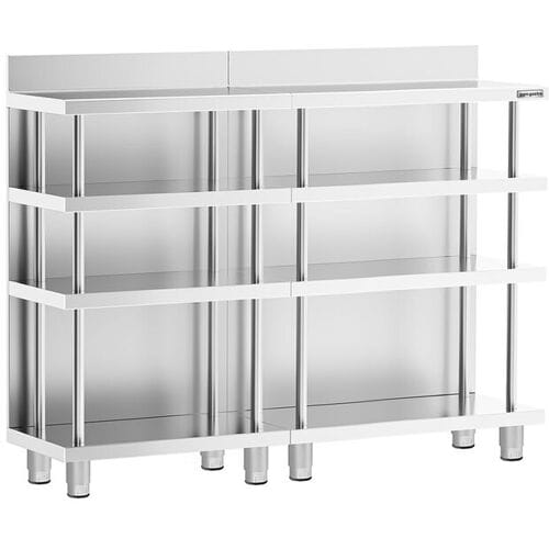 GGM Gastro Bar-Arbeitstisch - Edelstahl - 1400x400mm - mit 4 Ablagen