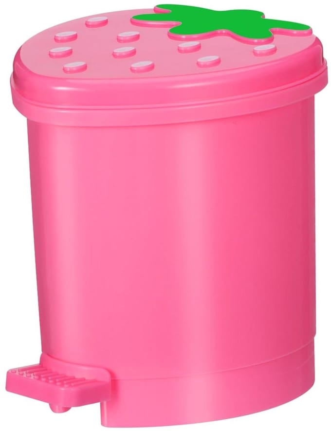 Mini Vuilnisbak - Aardbei Prullenbak - Bureau Opruimen - Creatief Persontwerp - 10.5 cm Hoog - Roze