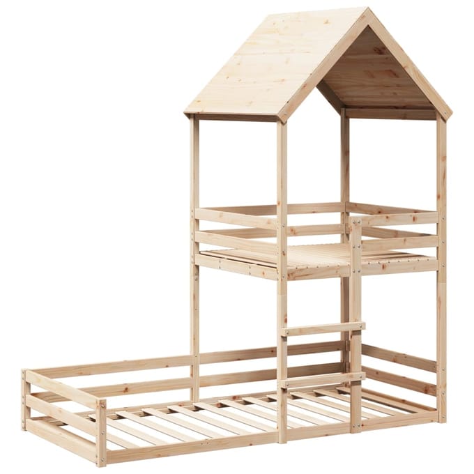 vidaXL Kinderbed met huisje massief grenenhout 80x200 cm