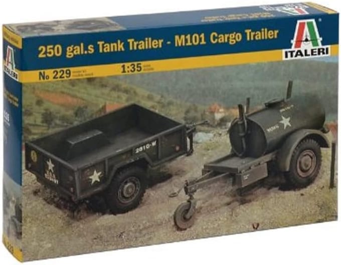 1:35 Gal.S Tank Trailer en M101 Kargo Trailer Modelbouwset