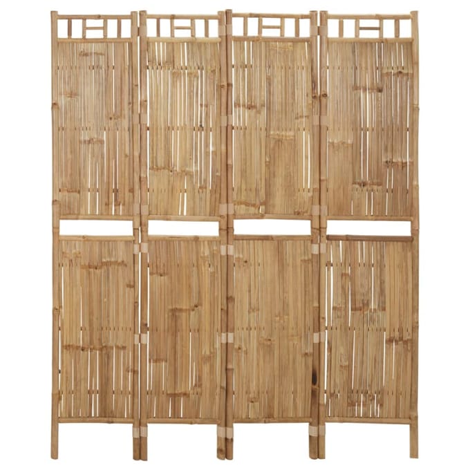 vidaXL - Kamerscherm - met - 4 - panelen - 160x180 - cm - bamboe