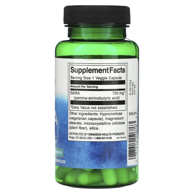 Gaba, Maximale Sterkte, 750Mg, 60 Veggie Capsules