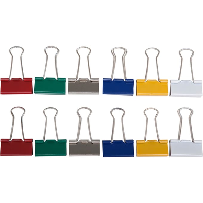 Papierklem MAUL 213 Foldback 32mm capaciteit 13mm assorti 12 stuks